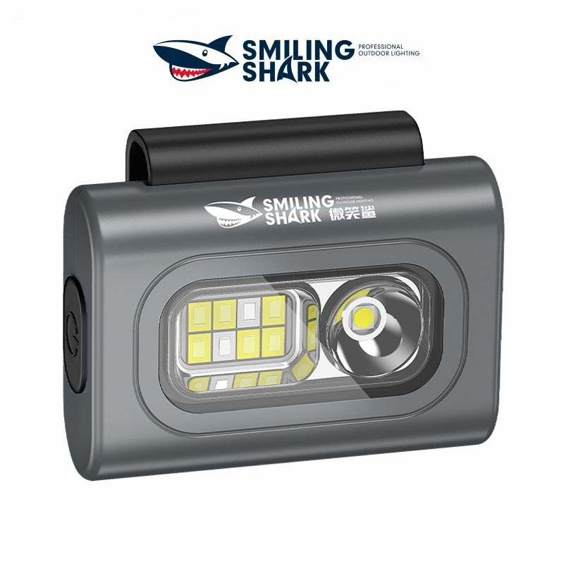 Smiling Shark SD7133 ไฟหน้าฉุกเฉิน COB Type-C แบบแม่เหล็ก ขนาดเล็ก สว่างมาก ชาร์จไฟได้ กันน้ํา สําหรับตกปลา กลางแจ้ง