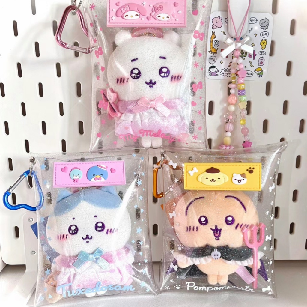 GaLiCiCi น่ารัก Sanrio เดียวกัน PVC Sparkling Powder Zero กระเป๋าสตางค์/นักเรียน ID ตุ๊กตาเก็บพวงกุญ