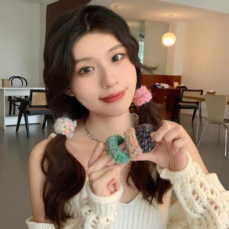 ยางรัดผม ผ้ากํามะหยี่ขนนิ่ม ยืดหยุ่นสูง ขนาดเล็ก หลากสีสัน สําหรับผู้หญิง