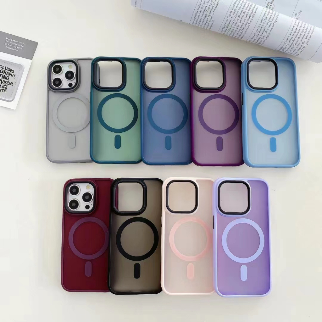 เคสโทรศัพท์มือถือ แบบแข็ง ผิวด้าน แม่เหล็ก สําหรับ iphone 11 12 13 14 15 Pro Max