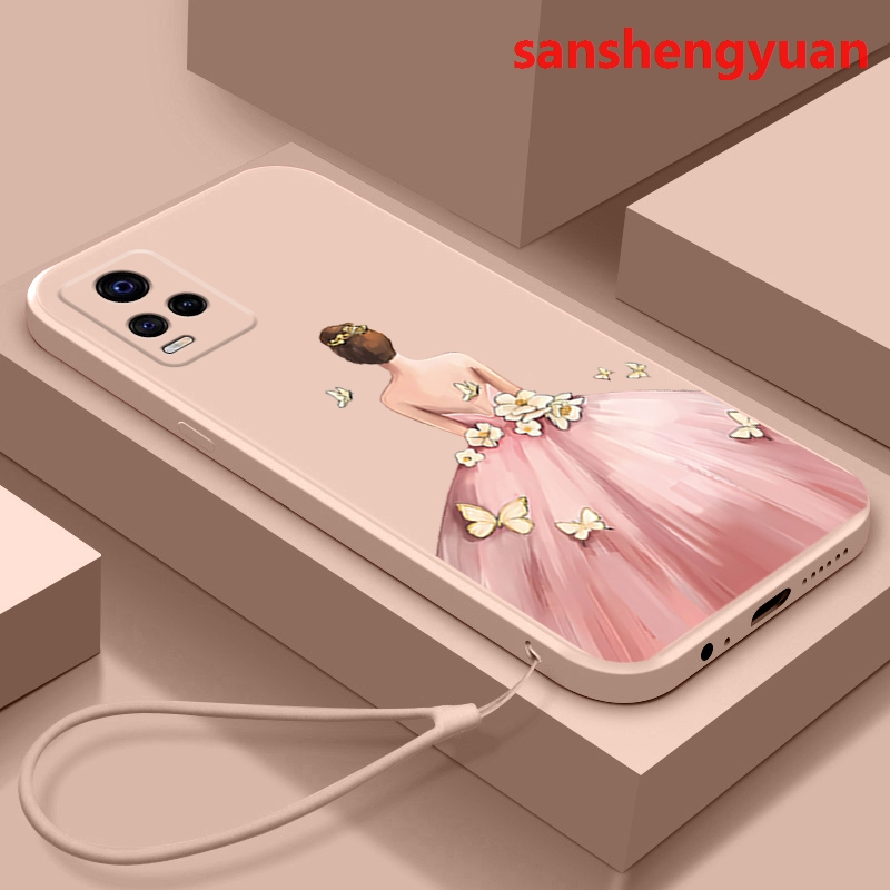 ปลอก VIVO V20 V20 Pro v20se v21e 4กรัม v23e โทรศัพท์กรณี softcase ซิลิโคนเหลวกันกระแทกปกออกแบบใหม่