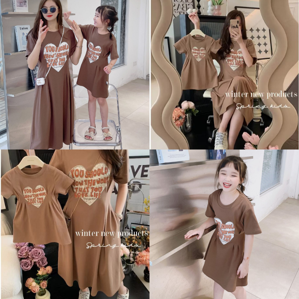 ชุดเดรสลําลอง สไตล์เกาหลี สําหรับแม่ และลูกสาว【Hippobaby17】