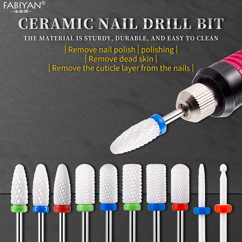 ชุดหัวเจียรเล็บ ชุดดอกสว่านเซรามิค สําหรับตกแต่งเล็บ 10 ชิ้น ต่อถุง FABIYAN - รูปที่ 3