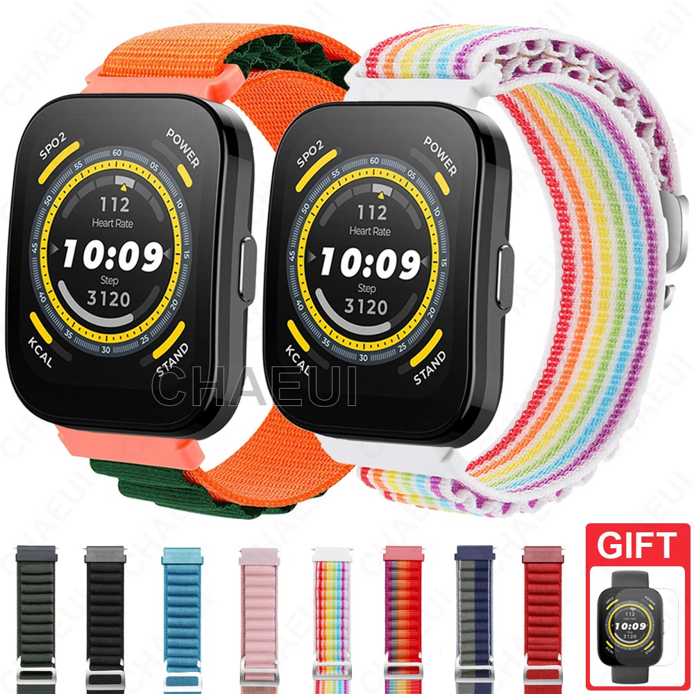 สายรัดไนลอน Loop Band อุปกรณ์เสริมสําหรับ Amazfit Bip Max 6 5 Unity 3 U Pro S / GTS 4 Mini 3 2 / GTR Mini