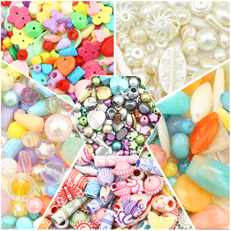 ชarm อะคริลิคหลากหลายรูปร่าง 30 กรัม/ถุง สุ่มมาพร้อมลูกปัดสำหรับทำสร้อยคอและสร้อยข้อมือ DIY - รูปที่ 6