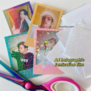 แผ่นฟิล์มเคลือบเย็น ขนาด A4 10 แผ่น | แผ่นสติกเกอร์ลามิเนต มีกาวในตัว | โฮโลแกรม เนื้อแมตต์ แวววาว 13 เนื้อ | Pvc ไวนิลใส กันน้ํา | เครื่องเคลือบบัตร Kertas