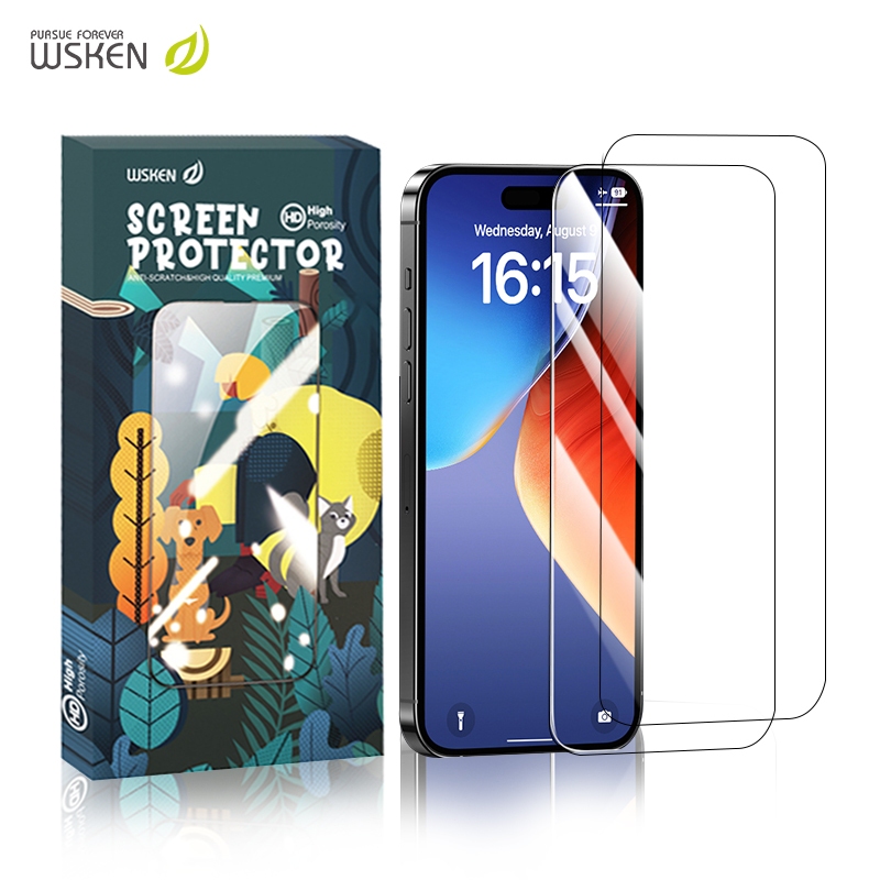 [Wsken] ฟิล์มกระจกนิรภัยกันรอยหน้าจอ ความละเอียดสูง ติดตั้งง่าย สําหรับ IPhone 15ProMax 15Pro 15Plus 15 14 13 12 11ProMax