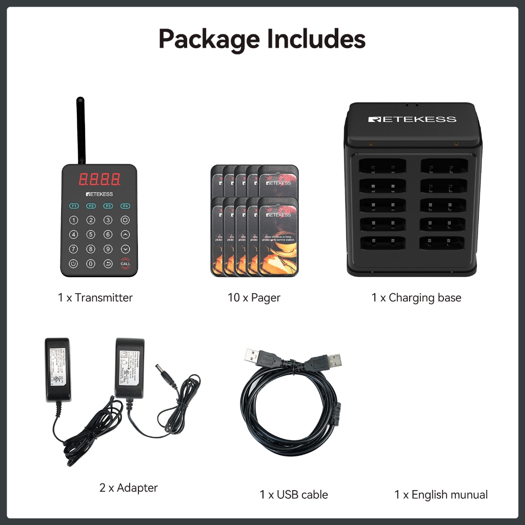 ทีดี177 เพจเจอร์ร้านอาหารระบบโทรไร้สายพร้อมปุ่มปิดเสียงสําหรับคลินิกอาหารรถบรรทุกบริกร - รูปที่ 6