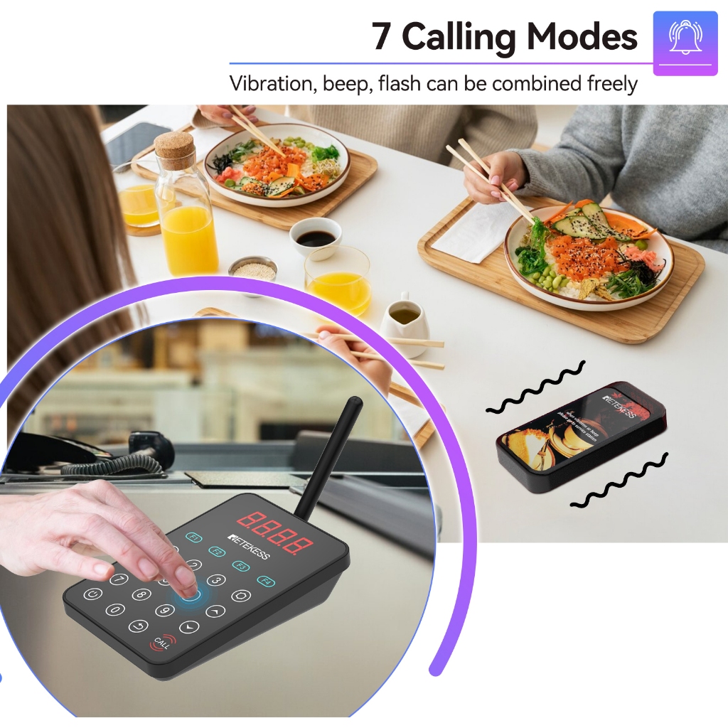 ทีดี177 เพจเจอร์ร้านอาหารระบบโทรไร้สายพร้อมปุ่มปิดเสียงสําหรับคลินิกอาหารรถบรรทุกบริกร - รูปที่ 4