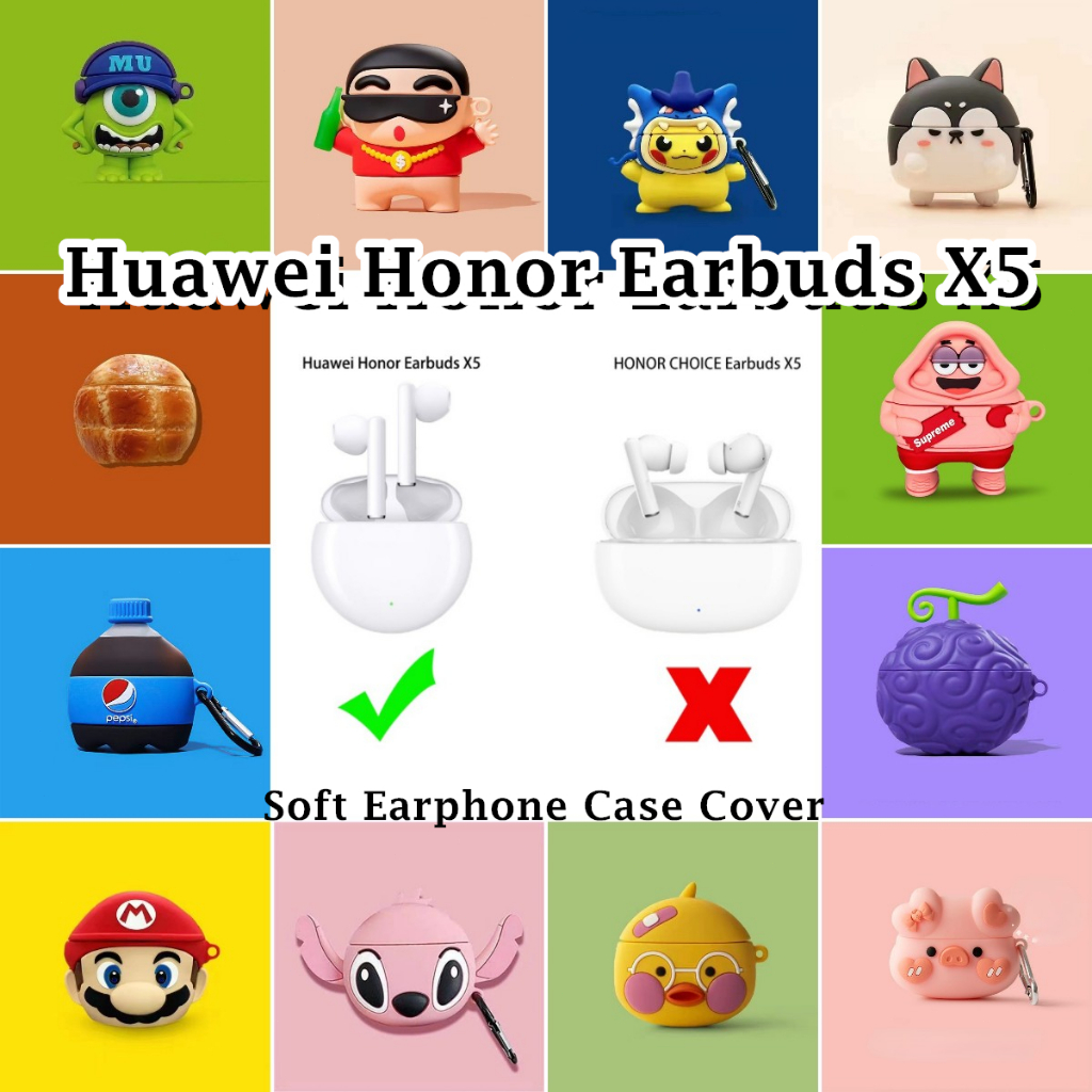 พร้อมส่ง!  เคสหูฟัง แบบนิ่ม ลายการ์ตูนตลก สําหรับ Huawei Honor Earbuds X5 X5