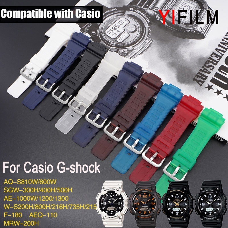 Yifilm สายนาฬิกาข้อมือซิลิโคน แบบเปลี่ยน สําหรับ Casio G-SHOCK AQ-S800 AQ-S810W SGW-400H 300H 500H W-735H AE-1000W 1200