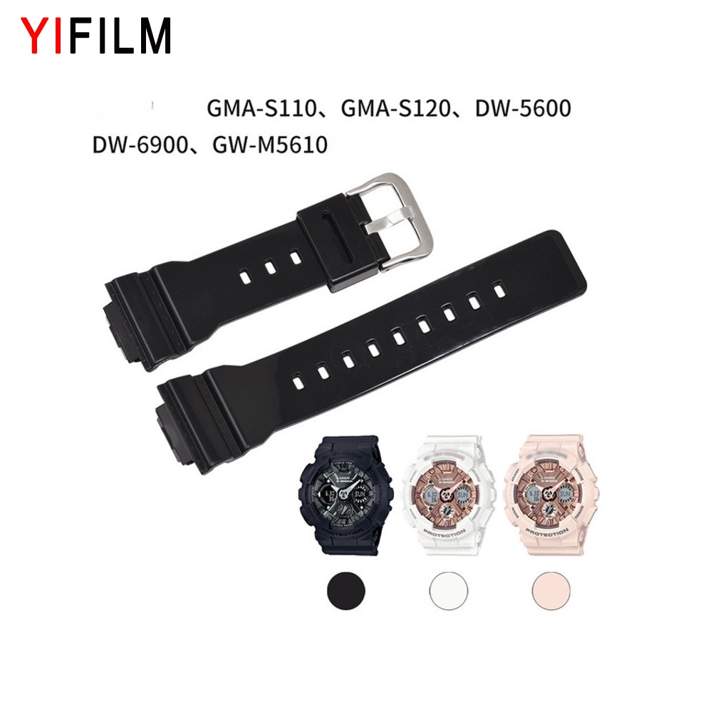 Yifilm สายนาฬิกาข้อมือหนัง PU แบบเปลี่ยน สําหรับ Casio G-shock Gma-S110 S120 DW-5600 6900 GW-M5610 16 มม.