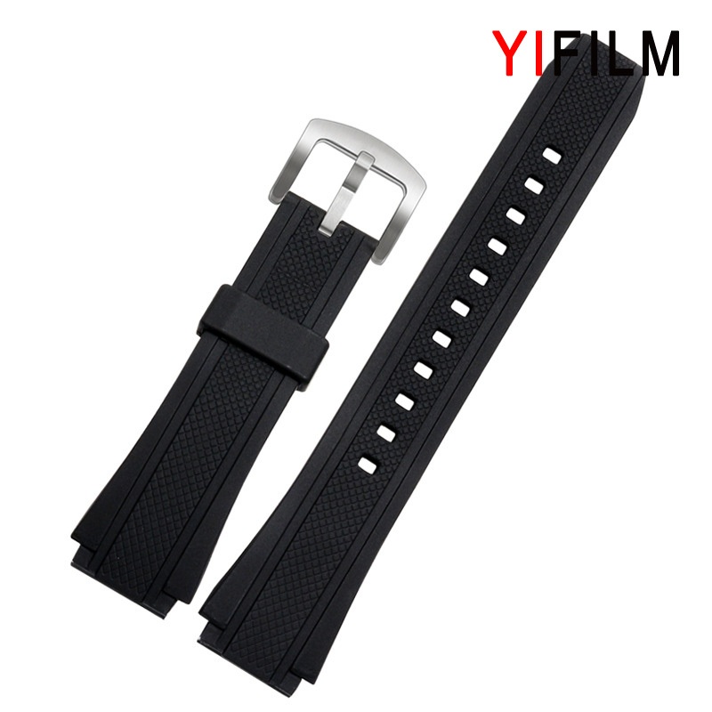 Yifilm สายนาฬิกาข้อมือซิลิโคน ทนทาน สีดํา สําหรับ Casio EDIFICE Series EF-552PB-1A2 EF552
