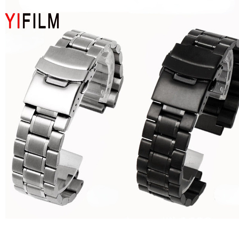 Yifilm สายนาฬิกาข้อมือสเตนเลส สีเงิน สําหรับ Casio MWA-100HD-1A MWD-100H MWA-100HD 20 มม. 24 มม.
