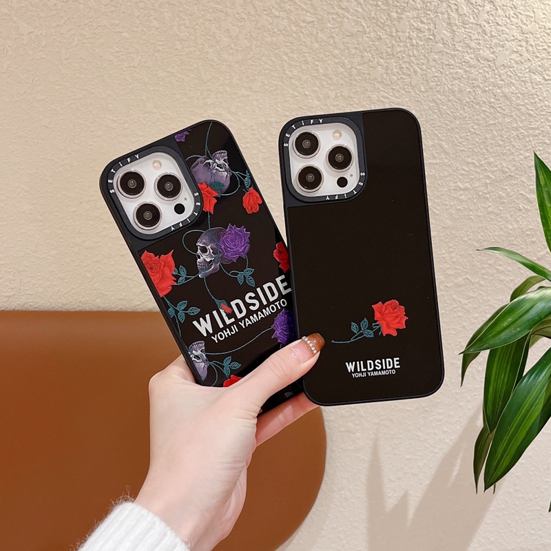 Casetify Skull Rose สําหรับ iPhone 16 15 Pro Max 14 Plus 13 Promax 12 11 XR X XSMAX 8P 7G SE2020 กระจกปลอกกันกระแทกคลุมทั้งหมดฝาครอบโทรศัพท์