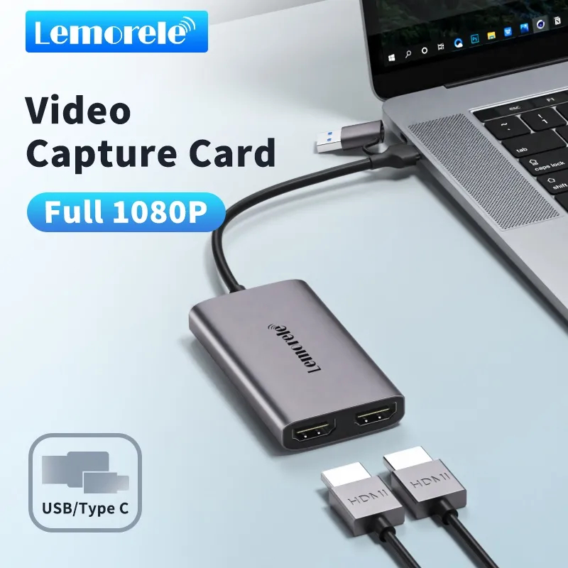 Lemorele AC07 1080Pการ์ดจับภาพวิดีโออินพุตที่รองรับHDMI 1080P 60Hzสำหรับการบันทึกเกมสตรีมมิ่งสดGrabberสำหรับPS4/5 สวิตช์Steam Deck、Windows Mac OS