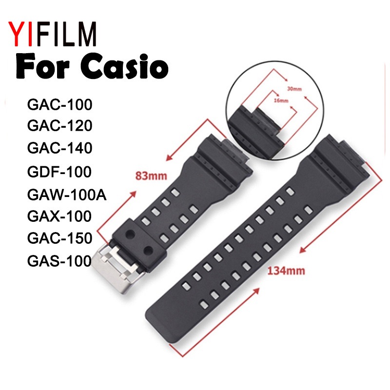 Yifilm สายนาฬิกาข้อมือซิลิโคน คุณภาพสูง สําหรับ Casio GAC-100 120 140 GAC-110 GDF-100 GAW-100 GAX-10