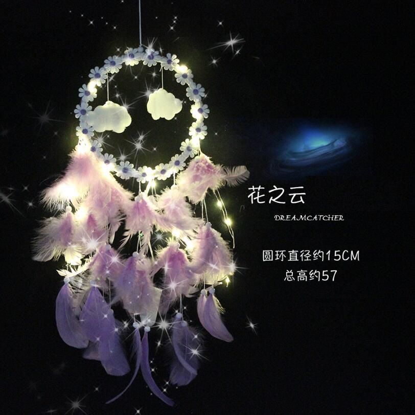 เครื่องรางดักฝัน จี้ก้อนเมฆ สีพื้น สไตล์อินเดีย สําหรับแขวนตกแต่งผนังห้องนอนเด็กผู้หญิง