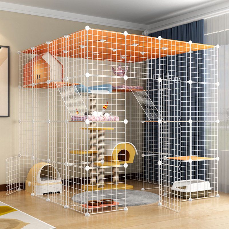 กรงแมว DIY 3ชั้น คอกกั้นสัตว์เลี้ยง กรงกระต่าย กรงสุนัข แข็งแรง ราคาถูก