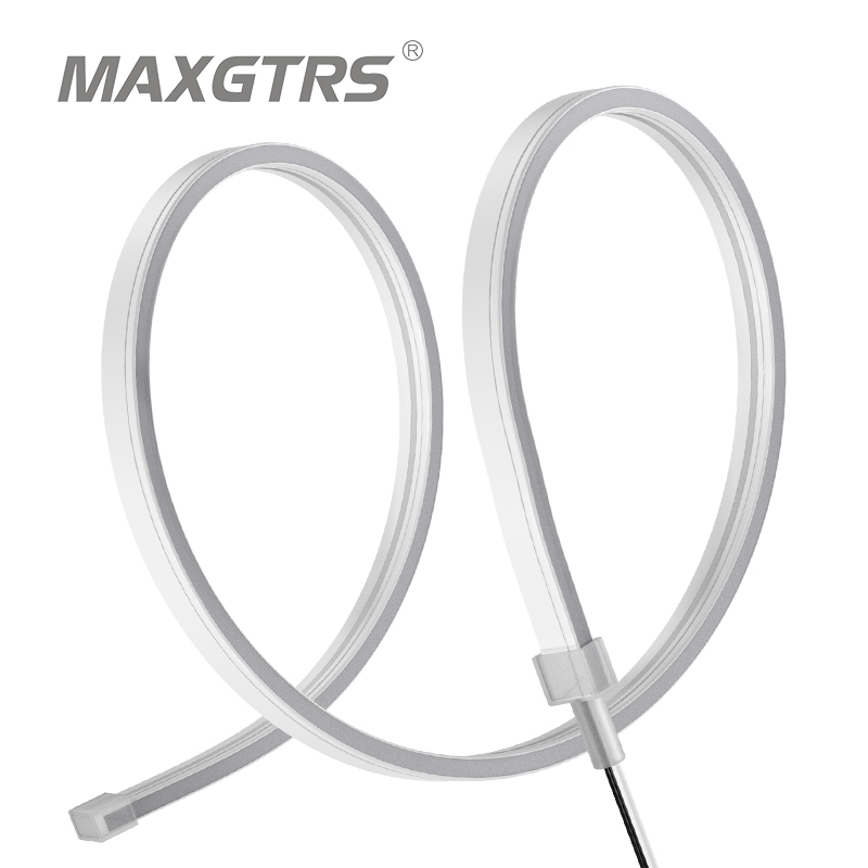 Maxgtrs แถบไฟ LED DRL 30 45 60 ซม. ยืดหยุ่น สีขาว แดง น้ําเงิน เหลือง สําหรับรถยนต์ 2 ชิ้น