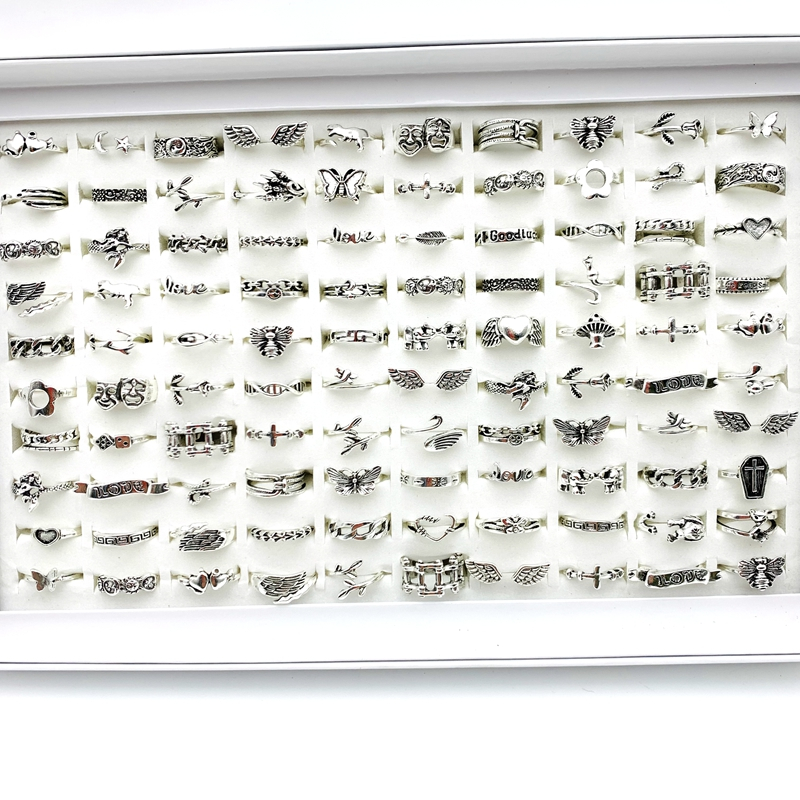 30ชิ้นโกธิคพังก์แหวนสําหรับผู้ชายผู้หญิงชุบเงินแฟชั่นเครื่องประดับพรรค