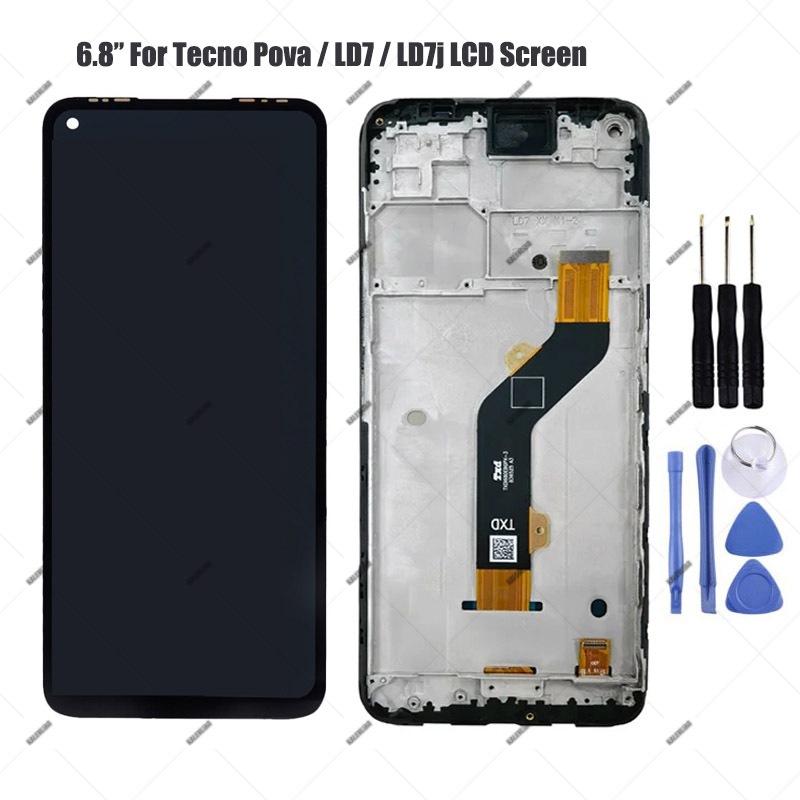 สําหรับ Tecno Pova LD7 LD7j จอแสดงผล LCD Touch Screen Digitizer Assembly เปลี่ยน 6.8 "