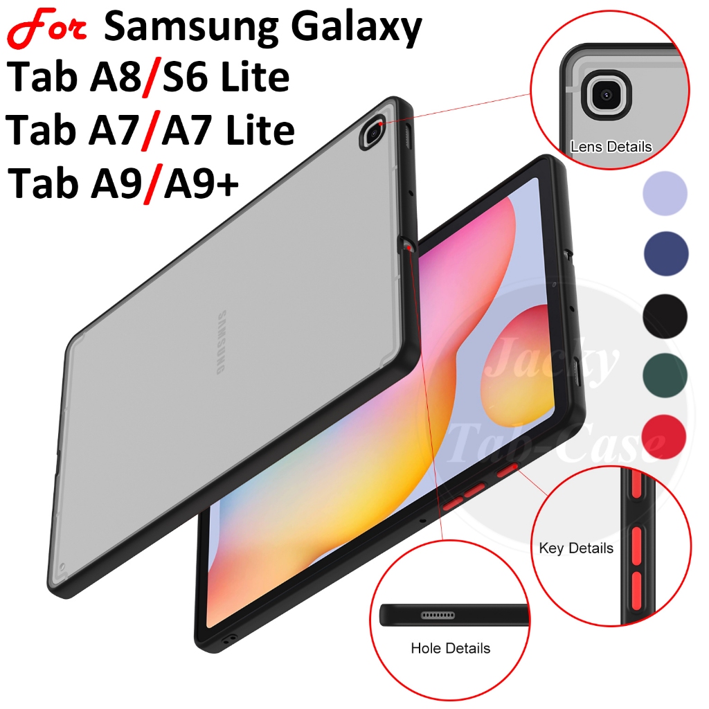 เคส PC โปร่งแสง แฟชั่น สําหรับ Samsung Galaxy Tab A9 A9+ A8 A7 S6 Lite LTE WiFi 8.7 10.4 10.5 11.0 นิ้ว SM-X115 X110 X216 X210 X200 X205 X207 T500 T220 T225 T295 P610