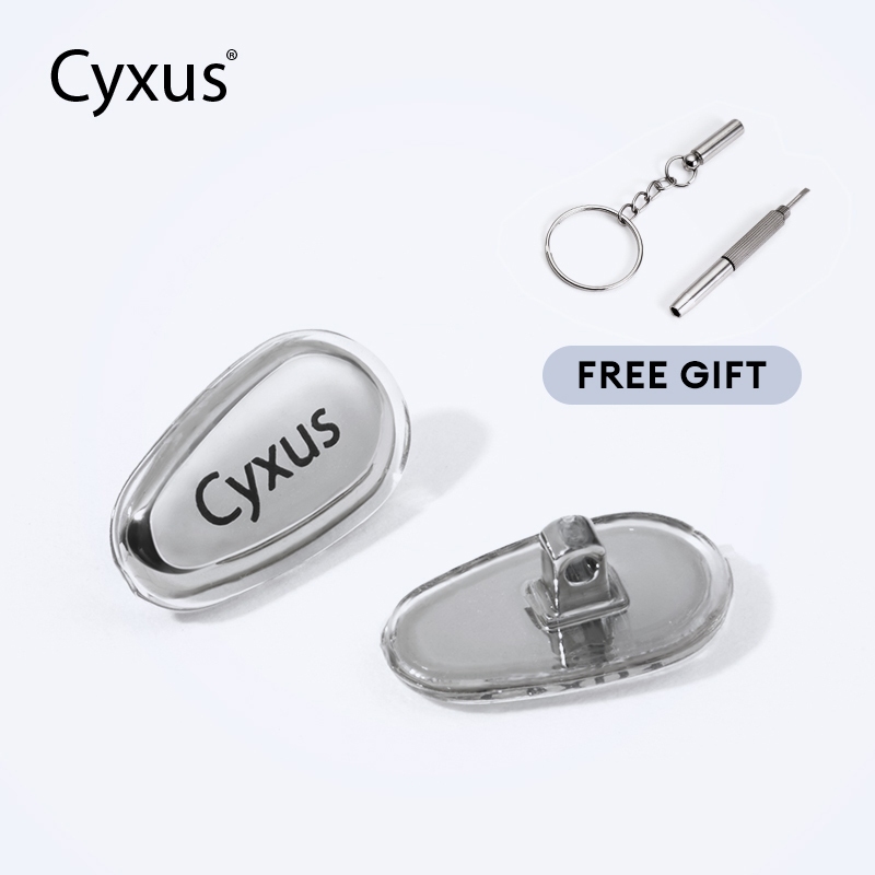 Cyxus แผ่นรองจมูกแว่นตา ซิลิโคน โลหะ ฟรีไขควง อุปกรณ์เสริม สําหรับผู้ชาย ผู้หญิง 7801Z1516
