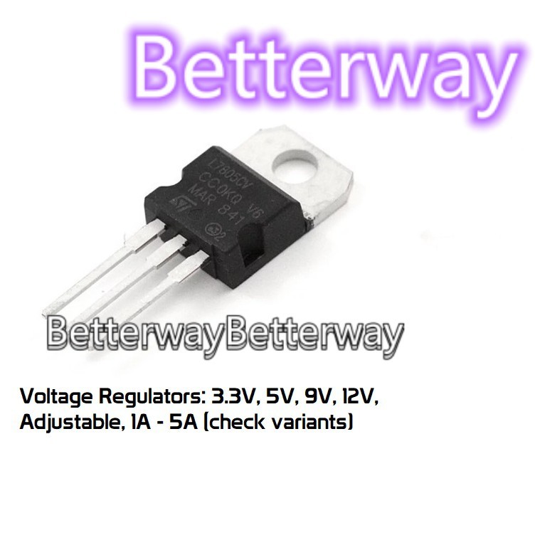 ตัวควบคุมแรงดันไฟฟ้า LM7805 LM7806 LM7809 LM7812 LM317 LM338 LM1117 L7805CVV L7812CV 7805 7806 7812 