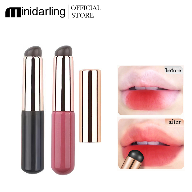 Minijumie แปรงแต่งหน้า ซิลิโคนนุ่ม หัวกลม พร้อมฝาปิดป้องกัน อเนกประสงค์ สําหรับลิปบาล์ม คอนซีลเลอร์
