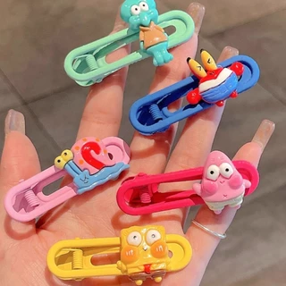 กิ๊บติดผม ลายการ์ตูน SpongeBob SquarePants น่ารัก สีสันสดใส เหมาะกับของขวัญ สําหรับนักเรียนผู้หญิง y2k