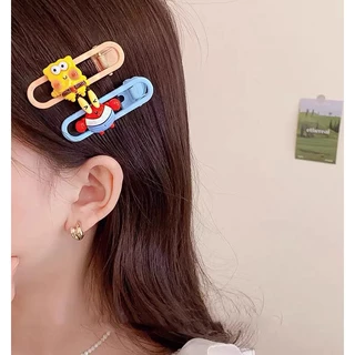 กิ๊บติดผม ลายการ์ตูน SpongeBob SquarePants น่ารัก สีสันสดใส เหมาะกับของขวัญ สําหรับนักเรียนผู้หญิง y2k