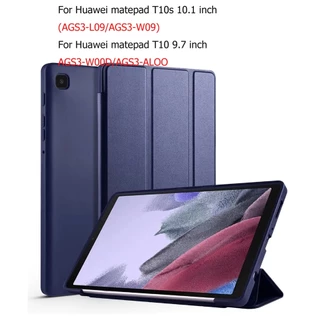กรณี Huawei MatePad T10s 10.1" AGS3-L09/AGS3-W09 2022 Folding Stand Cover for Huawei T10 9.7" AGR-L09/W09 กรณีซิลิโคนที่ยืดหยุ่นนุ่ม TPU