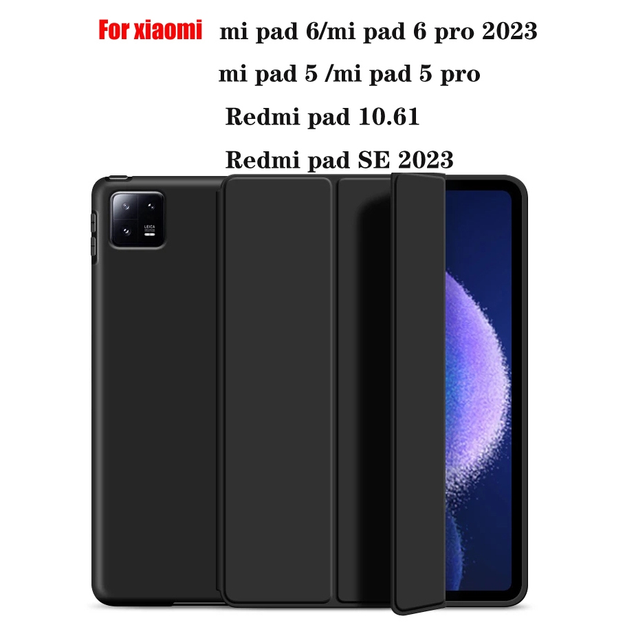 Folding Stand กรณี xiaomi mipad 6 pro 5 11 inch  tablet case Funda redmi pad SE 2023 Smart silicon cover