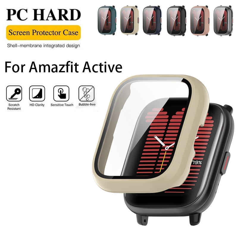 สําหรับ Amazfit Active เคส PC แบบเต็ม + ฟิล์มนิรภัย เคสแข็ง สําหรับ Huami Amazfit Active Smart Watch เคสกันกระแทก อุปกรณ์เสริม