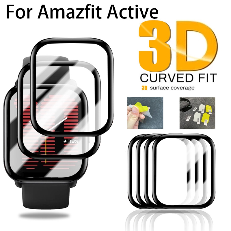 ฟิล์มกันรอยหน้าจอ 500D แบบเต็มจอ สําหรับ Amazfit Active ฟิล์มป้องกันสมาร์ทแบนด์ อุปกรณ์เสริม HD ป้องกันรอยขีดข่วน ป้องกันลายนิ้วมือ ฟิล์มไฮโดรเจล