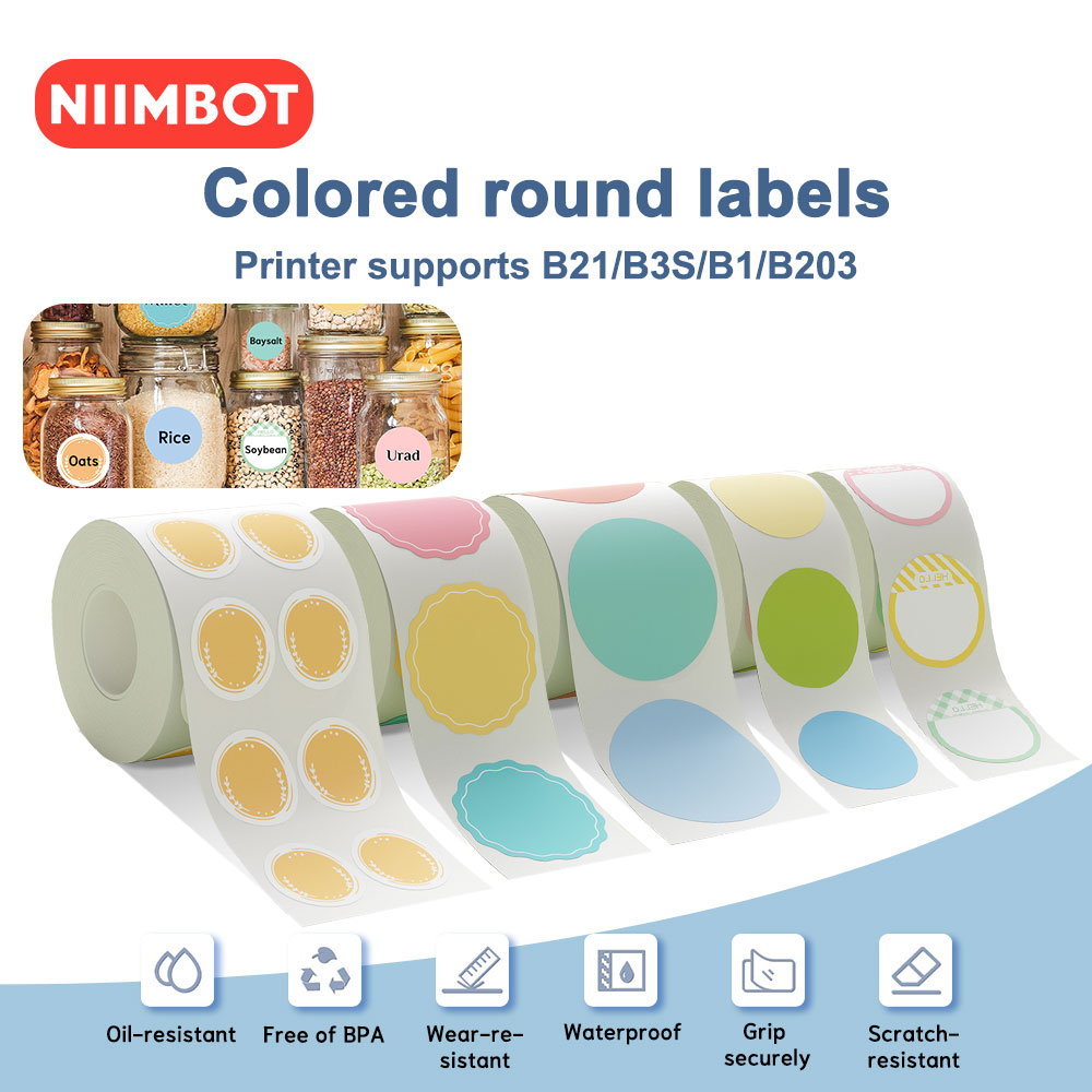 สติกเกอร์ฉลาก ทรงกลม สําหรับติดตกแต่ง NIIMBOT B21 B3S B1 B203