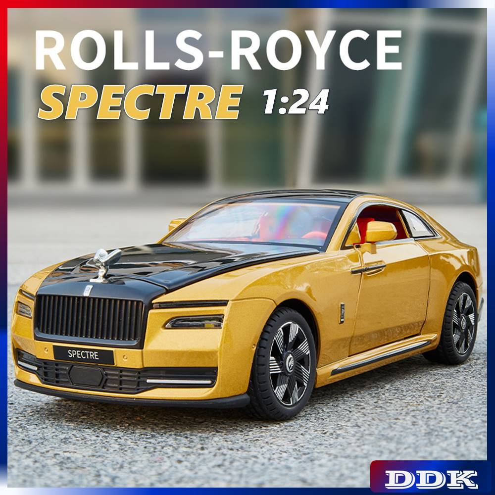 Ddk โมเดลรถยนต์ของเล่น 1:24 Rolls-Royce Spectre Diecast โลหะอัลลอย เสียง และไฟ สําหรับเด็กผู้ชาย เพื่อน วันเกิด คริสต์มาส