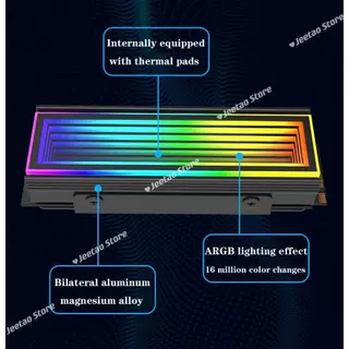 Ice Whale S30 M. 2 โซลิดสเตทไดรฟ์ SSD 2280 ฮีทซิงค์ ARGB ประสิทธิภาพแสงอลูมิเนียมทั้งหมดฮีทซิงค์ช่อง nvme กระจกพันชั้น
