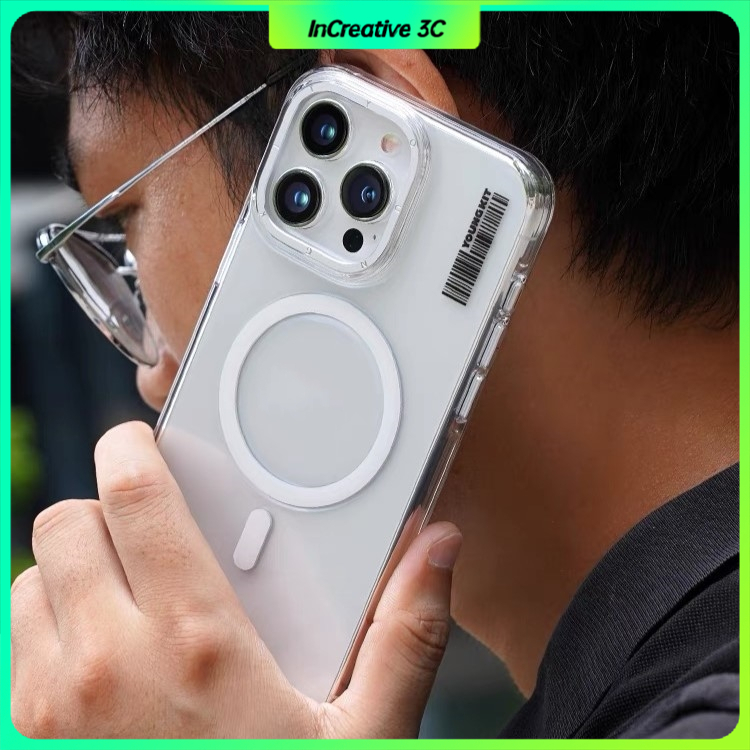 Youngkit เคสไอโฟน 15 14 pro max clear phone case transparent magnetic casing เคสโทรศัพท์มือถือแบบใส กันกระแทก กันรอยนิ้วมือ แม่เหล็ก สําหรับ iPhone 15 14 promax plus 15 14pm