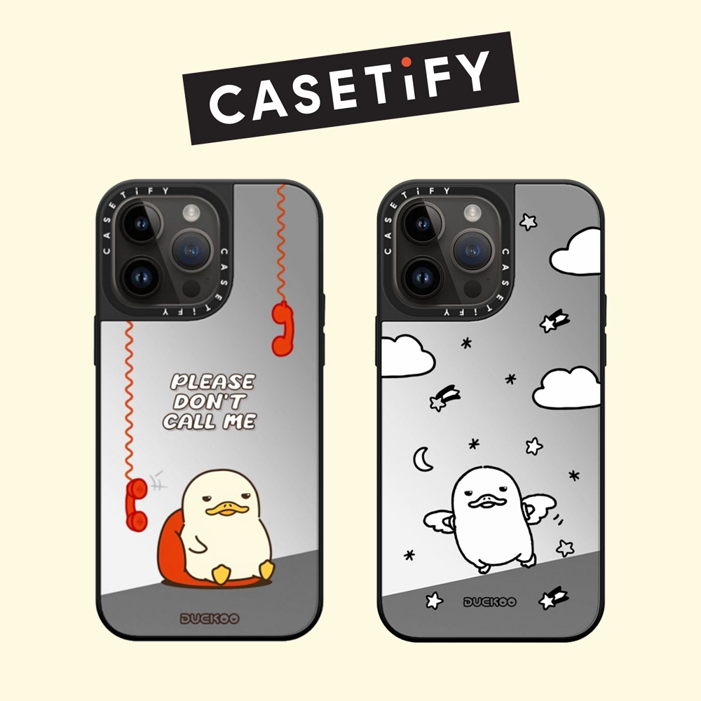 Drop proof CASETIFY Mirror phone case for iPhone 15 15Pro 15promax 14 14pro 14promax 13 13promax Side printing hard case 12 12promax case Cute Duck iPhone11case official high-quality