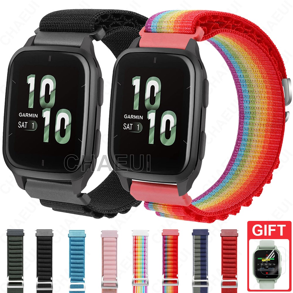 สายนาฬิกาข้อมือไนล่อน ระบายอากาศ แบบเปลี่ยน สําหรับ Garmin Venu Sq / Sq 2 Music