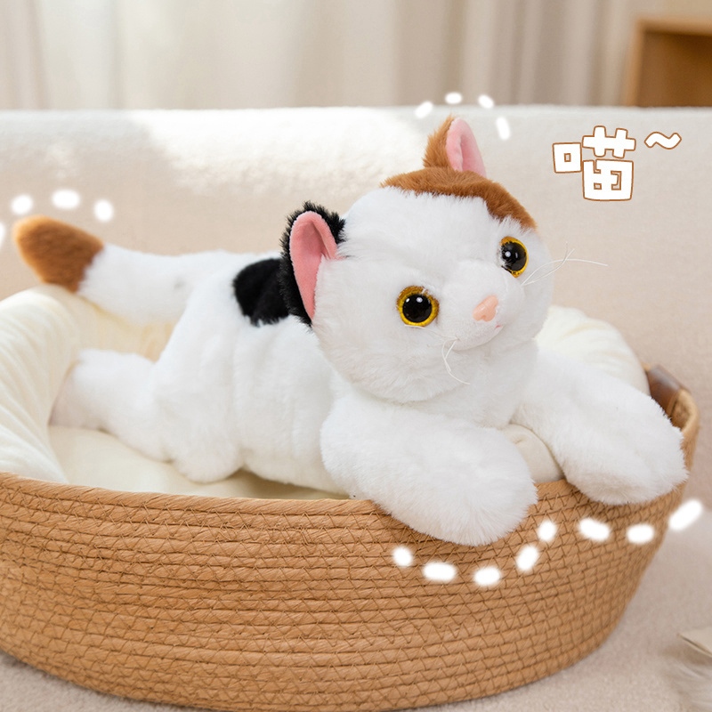 ตุ๊กตาแมวจําลอง แบบนิ่ม ขนาด 50 ซม. 70 ซม. ของเล่นสําหรับเด็ก