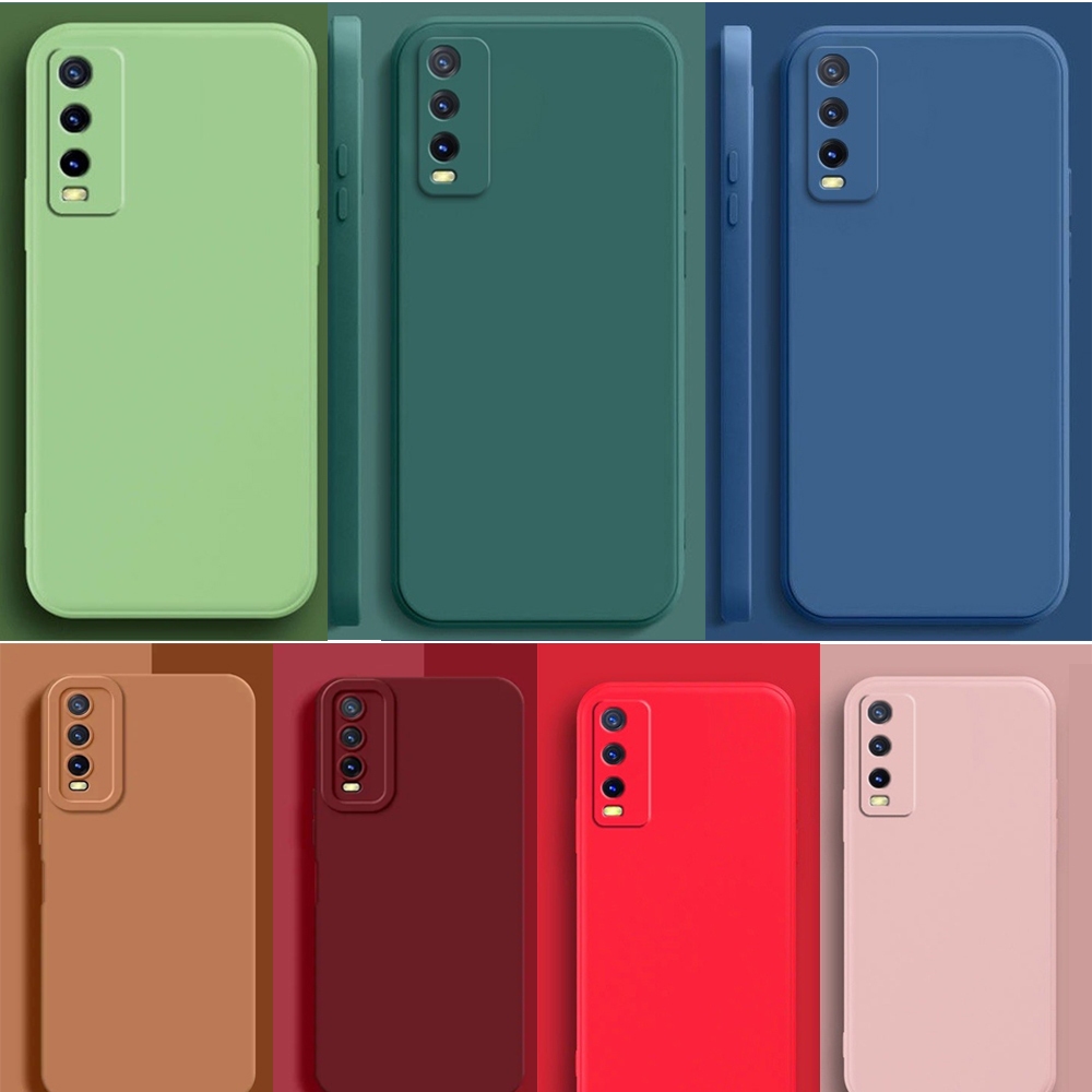 เคสโทรศัพท์มือถือ ซิลิโคนนิ่ม TPU ผิวด้าน สีแคนดี้ เรียบง่าย สําหรับ Vivo Y20 Y20s Y20 2021 Y11S Y12A Y20i Y12S Y20s 2021