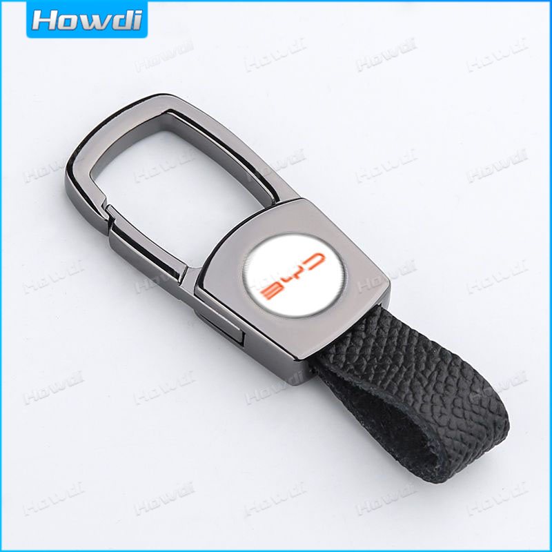 พวงกุญแจหนัง พวงกุญแจโลหะอัลลอย พร้อมโลโก้ สําหรับ BYD