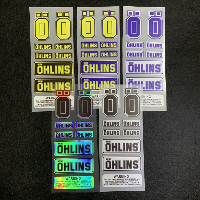 สติกเกอร์สะท้อนแสง รูปโลโก้ Ohlins กันน้ํา สีสันสดใส สําหรับติดตกแต่งรถจักรยานยนต์ ยานพาหนะไฟฟ้า