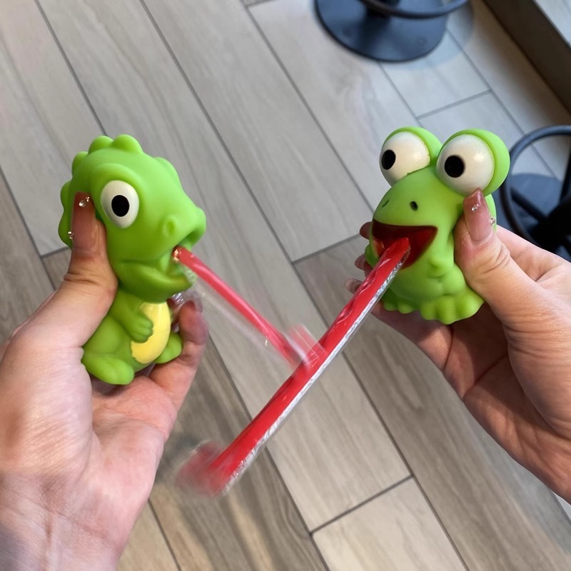 ของเล่นบีบสกุชชี่ รูปกบ Dino Tongue เหมาะกับเล่นคลายเครียด สําหรับเด็ก