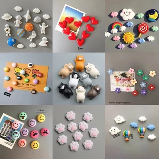 10ชิ้นแม่เหล็กติดตู้เย็น/อุปกรณ์ตกแต่งตู้/เครื่องประดับ3ง/กระดานข้อความ/สติกเกอร์เอกสารสํานักงาน/อาหารจําลอง/สติกเกอร์ตู้เย็นน่ารัก/ตกแต่งห้องเด็