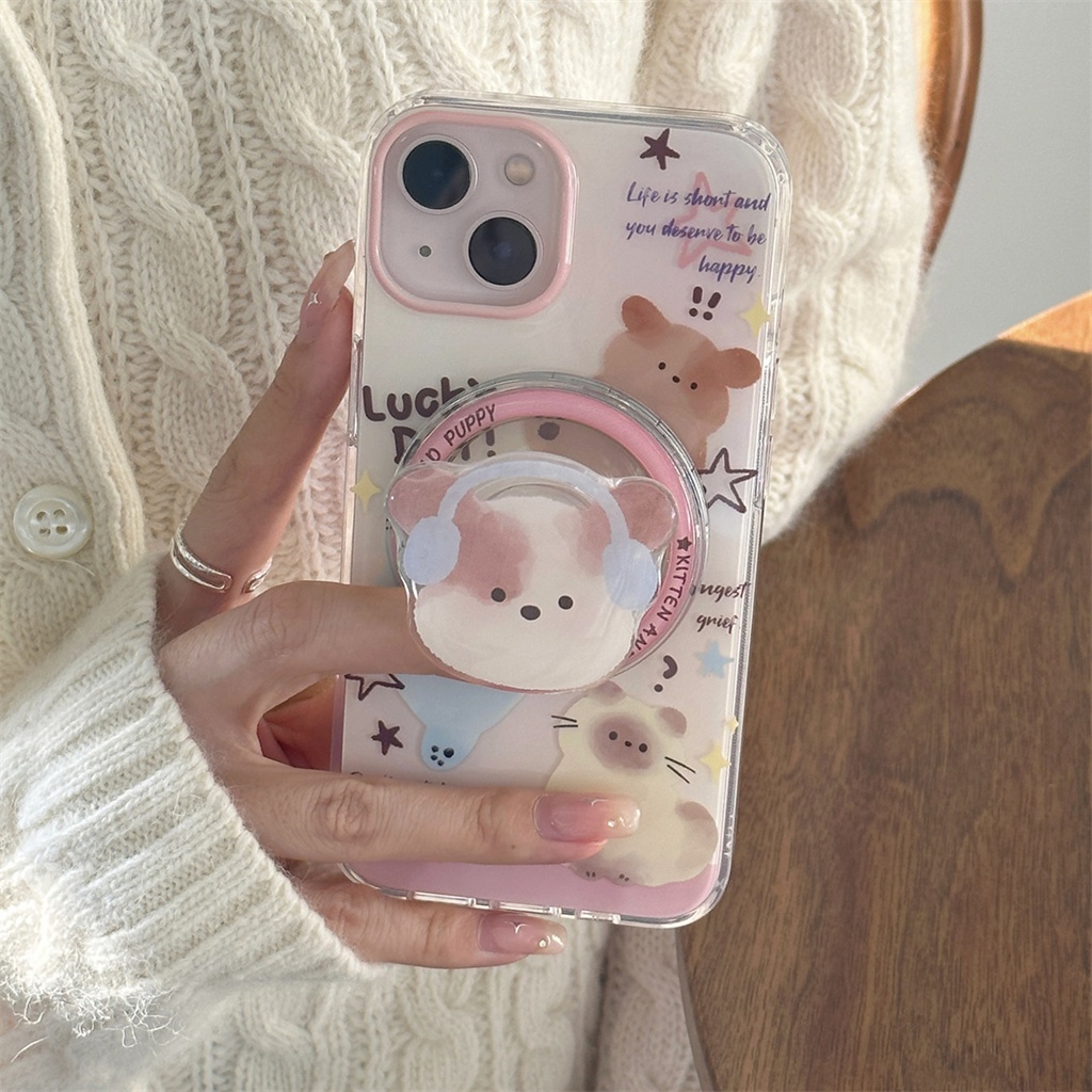 สําหรับ iphone Case 17 Pro Max 16 Pro Max 15 Pro Max 14 Pro Max อะคริลิคแม่เหล็ก + รองรับแม่เหล็ก เคสโทรศัพท์มือถือ