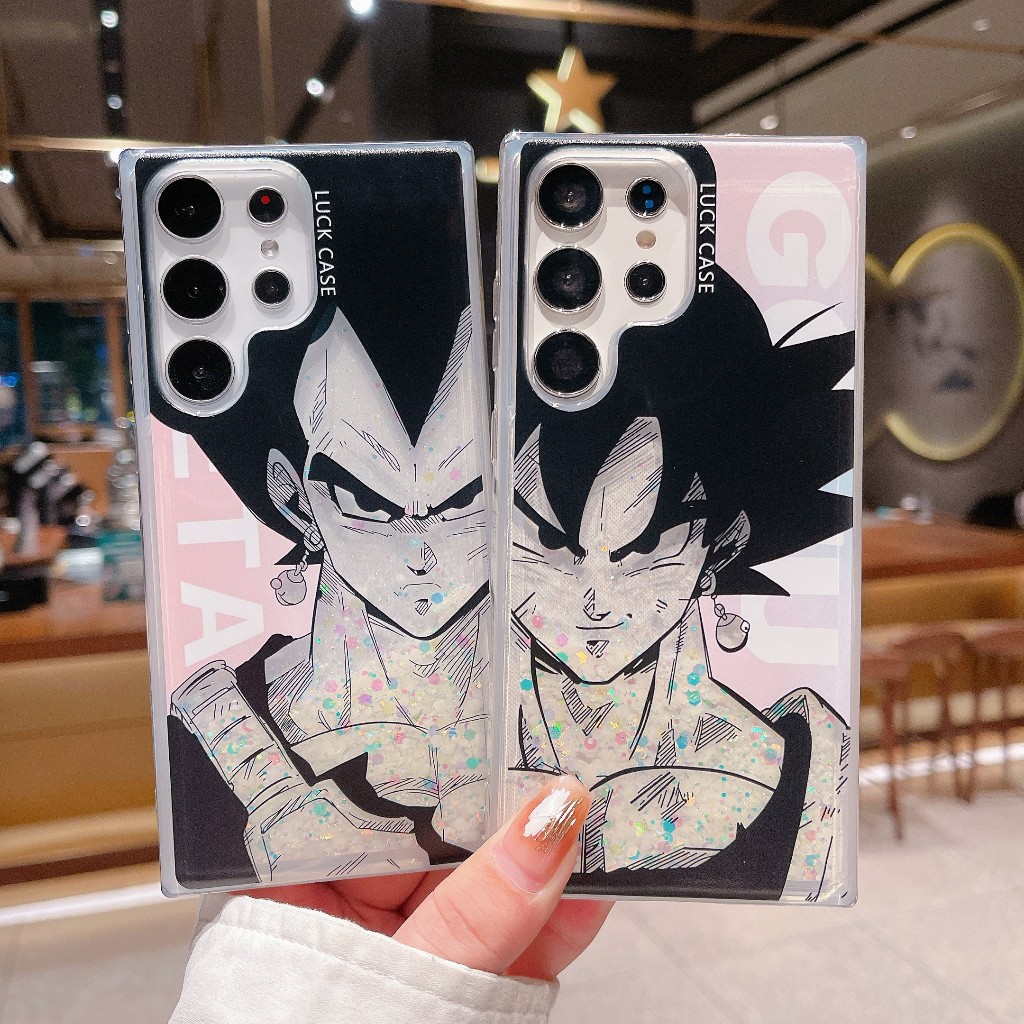 ใหม่ แสงกลางคืน ผงแฟลช ทรายดูด การ์ตูน เจ๋งสุดๆ Dragon Ball หวู่กง เคส Samsung Galaxy S24 Ultra S23FE S23 Ultra S22 Ultra S21FE S21Ultra S20FE S21 S22 S23 S24 Plus + Case ใหม่ น่าสนใจ ทรายดูดของเหลว ป้องกันการหล่น นุ่ม เคส